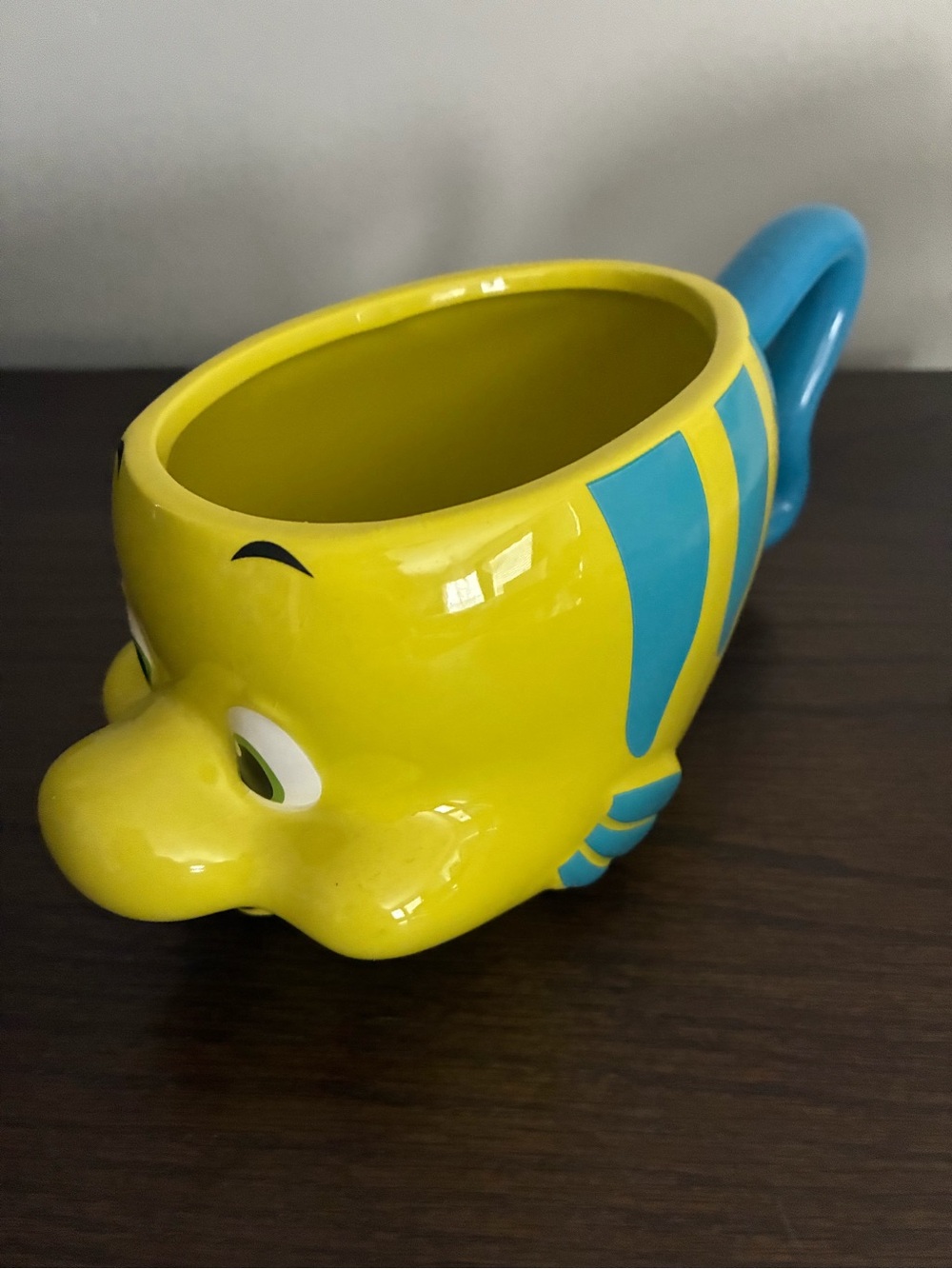 Disney Yellow and Blue Flounder Ceramic Planter Mug